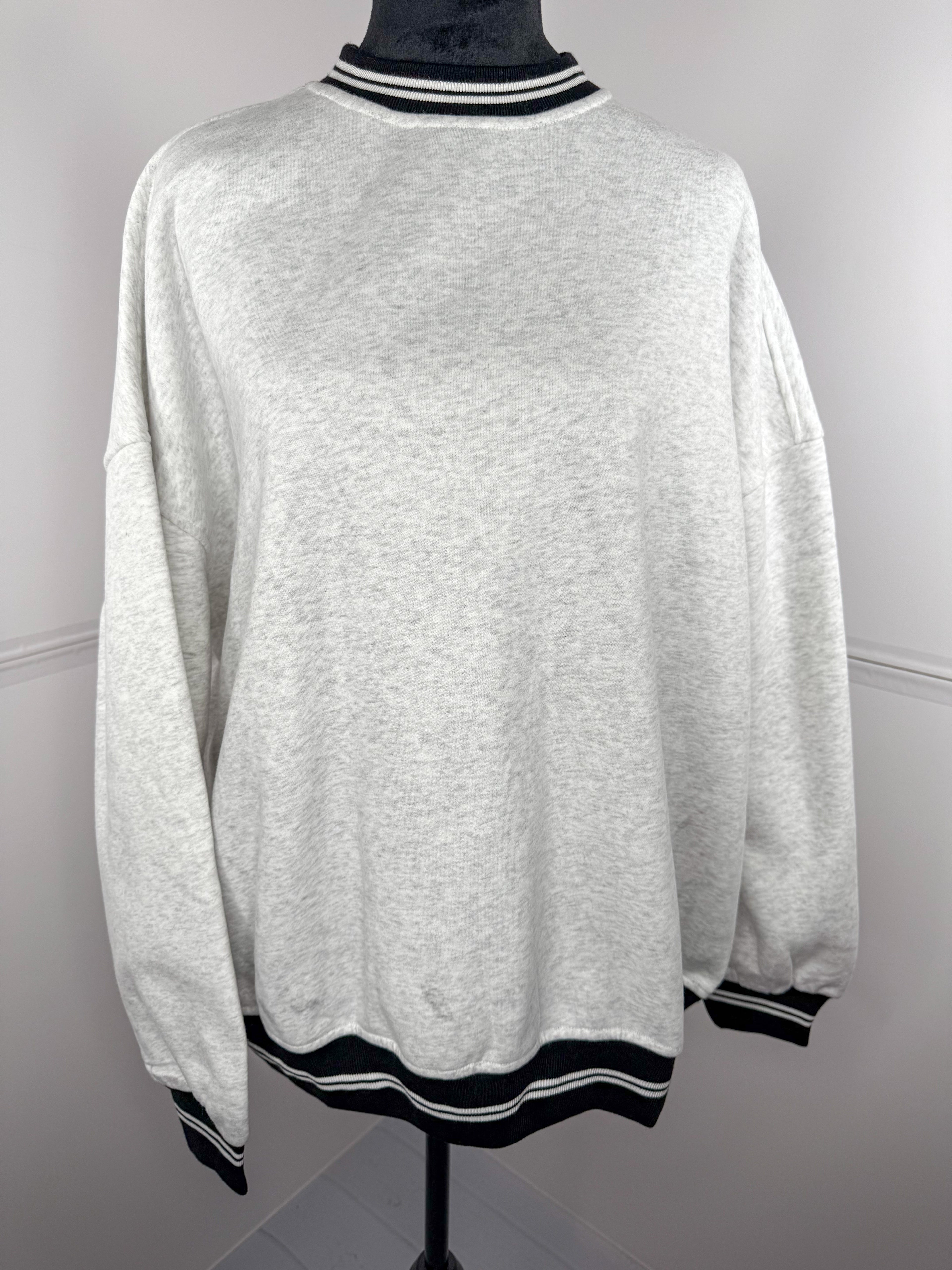 Grey and Black Crew Sweatshirt