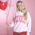 Lulu Mac XOXO Pink w/ Red Gingham Sweatshirt