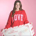Lulu Mac Love Red w/ Pink Gingham Sweatshirt