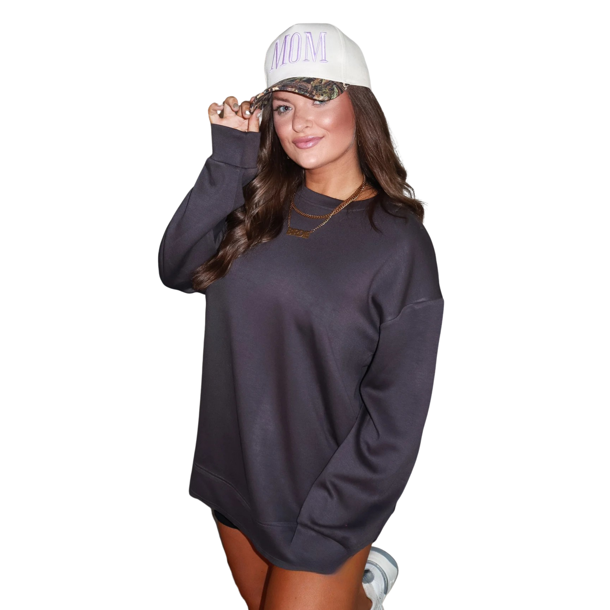Charcoal Grey Modal Long Pullover