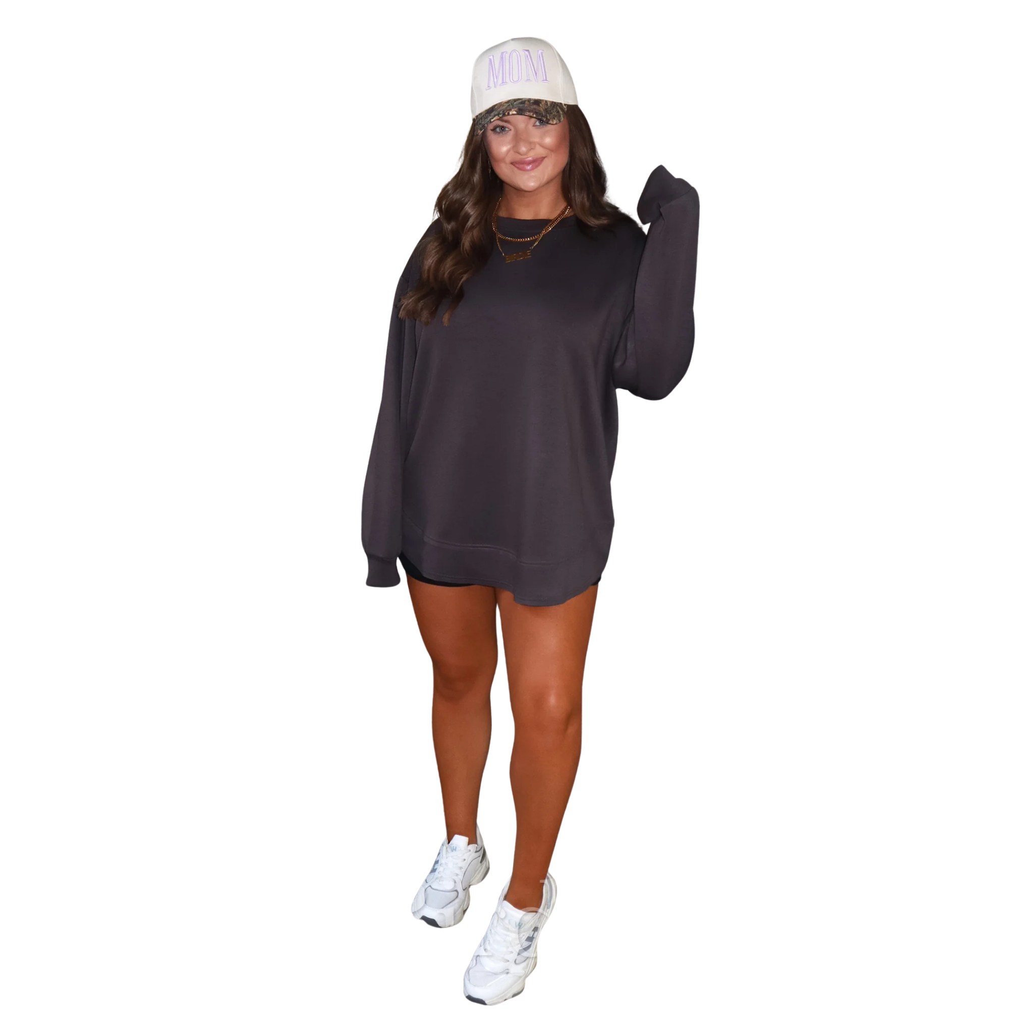 Charcoal Grey Modal Long Pullover