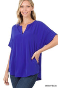 Woven V-neck Top