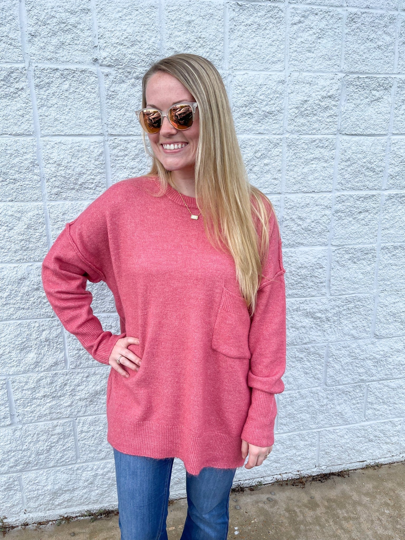 Melange Hi-Low Soft Sweater