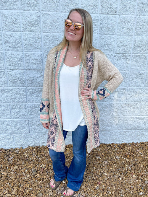 Aztec Open Cardigan