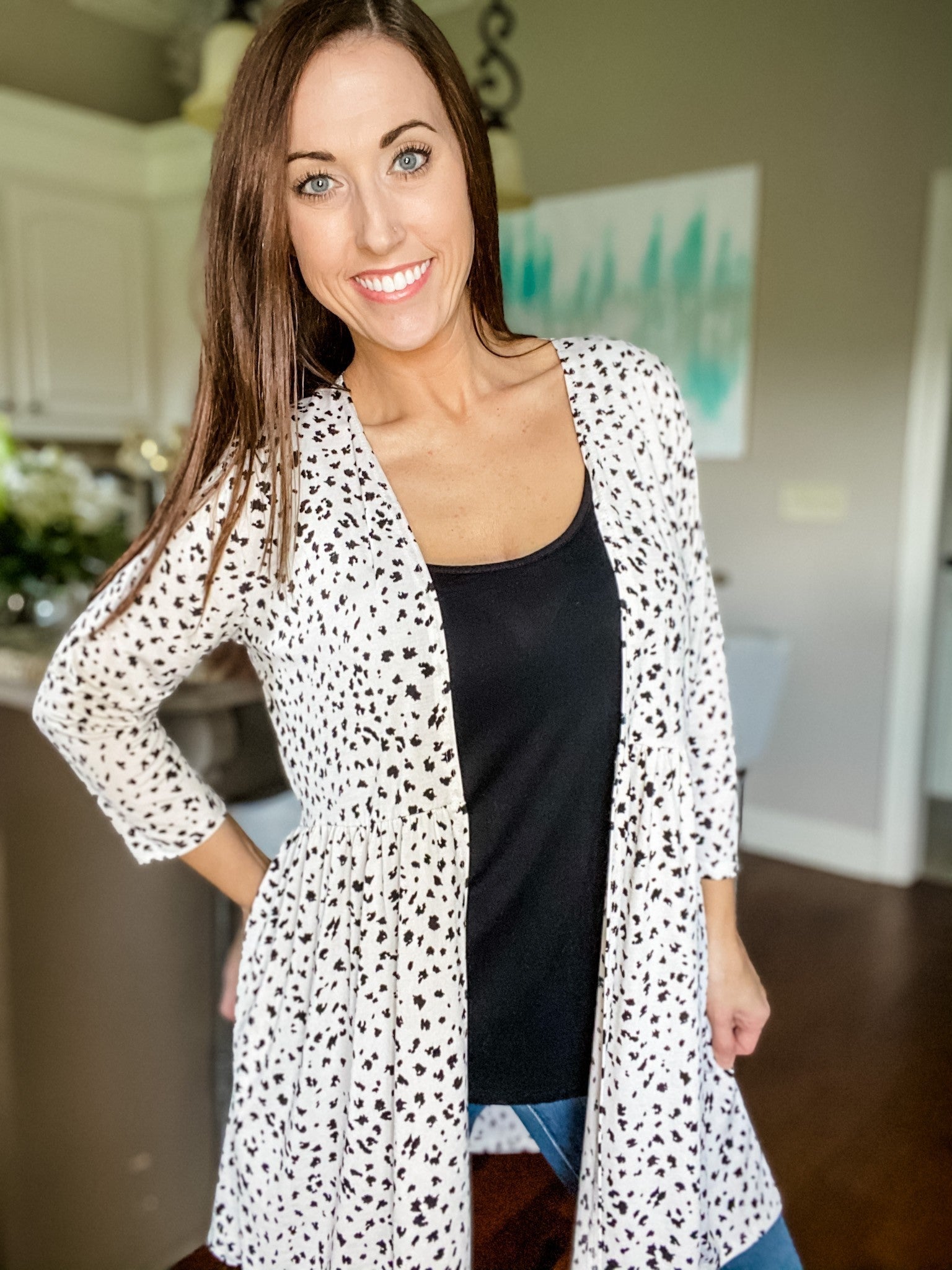 Dalmatian Print Cardigan