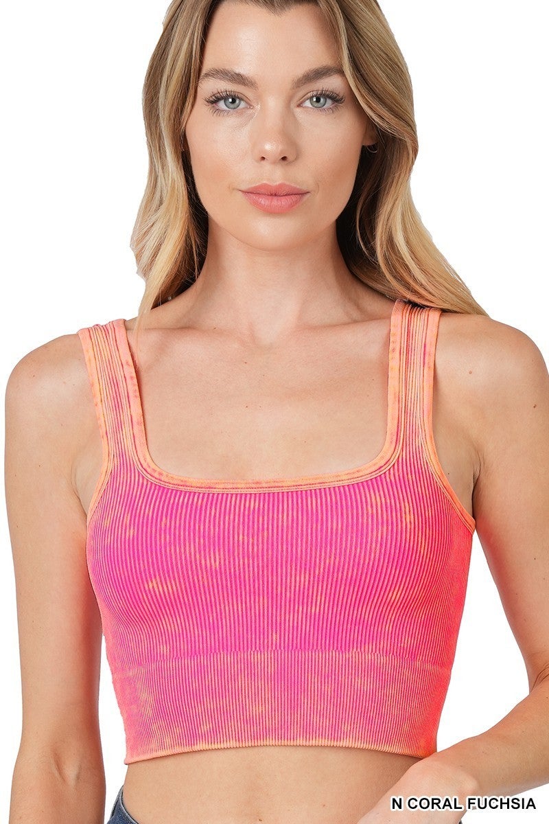 All Washed Up Ribbed Cropped Tank