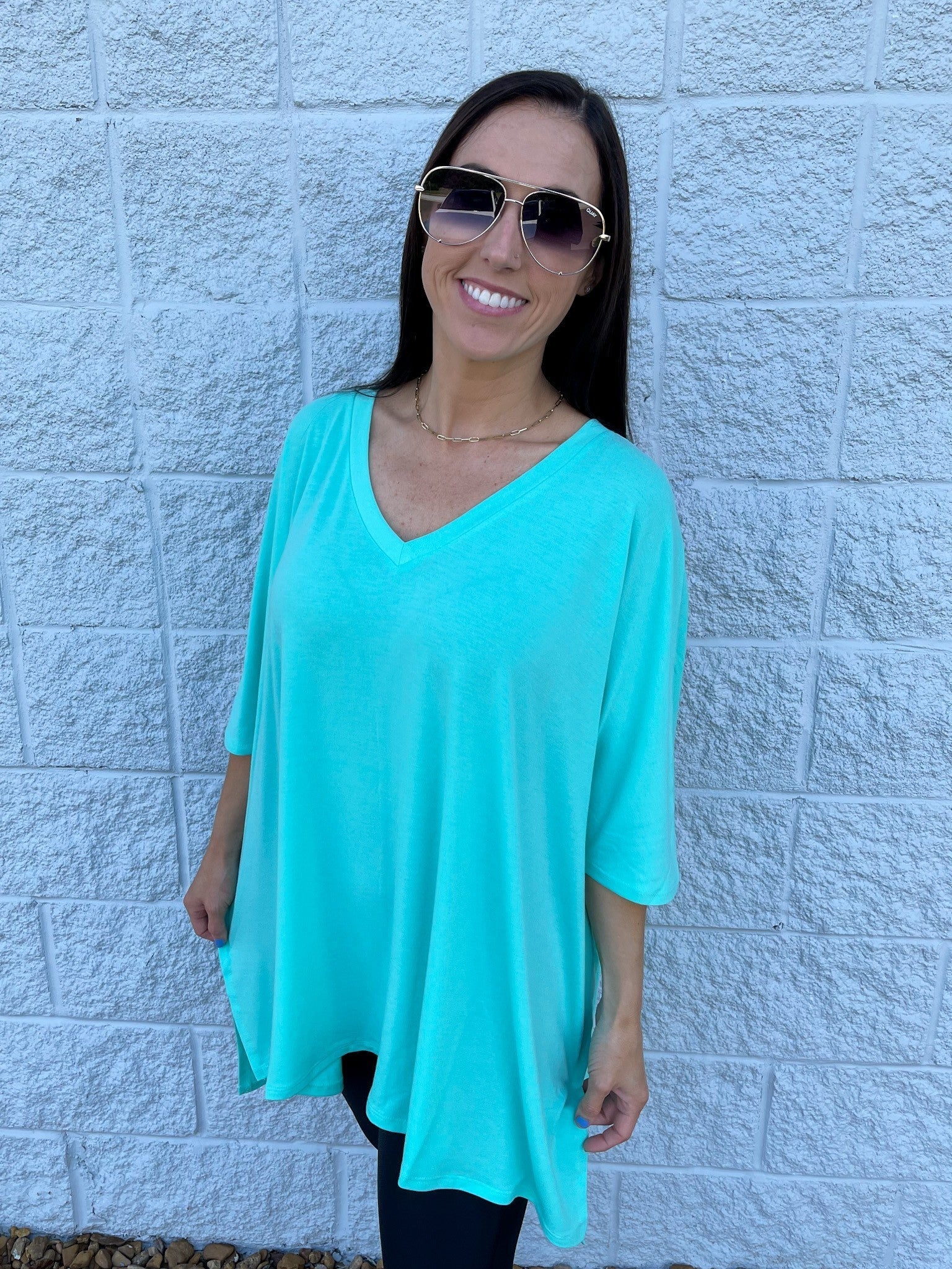 Oversized V-Neck Poncho