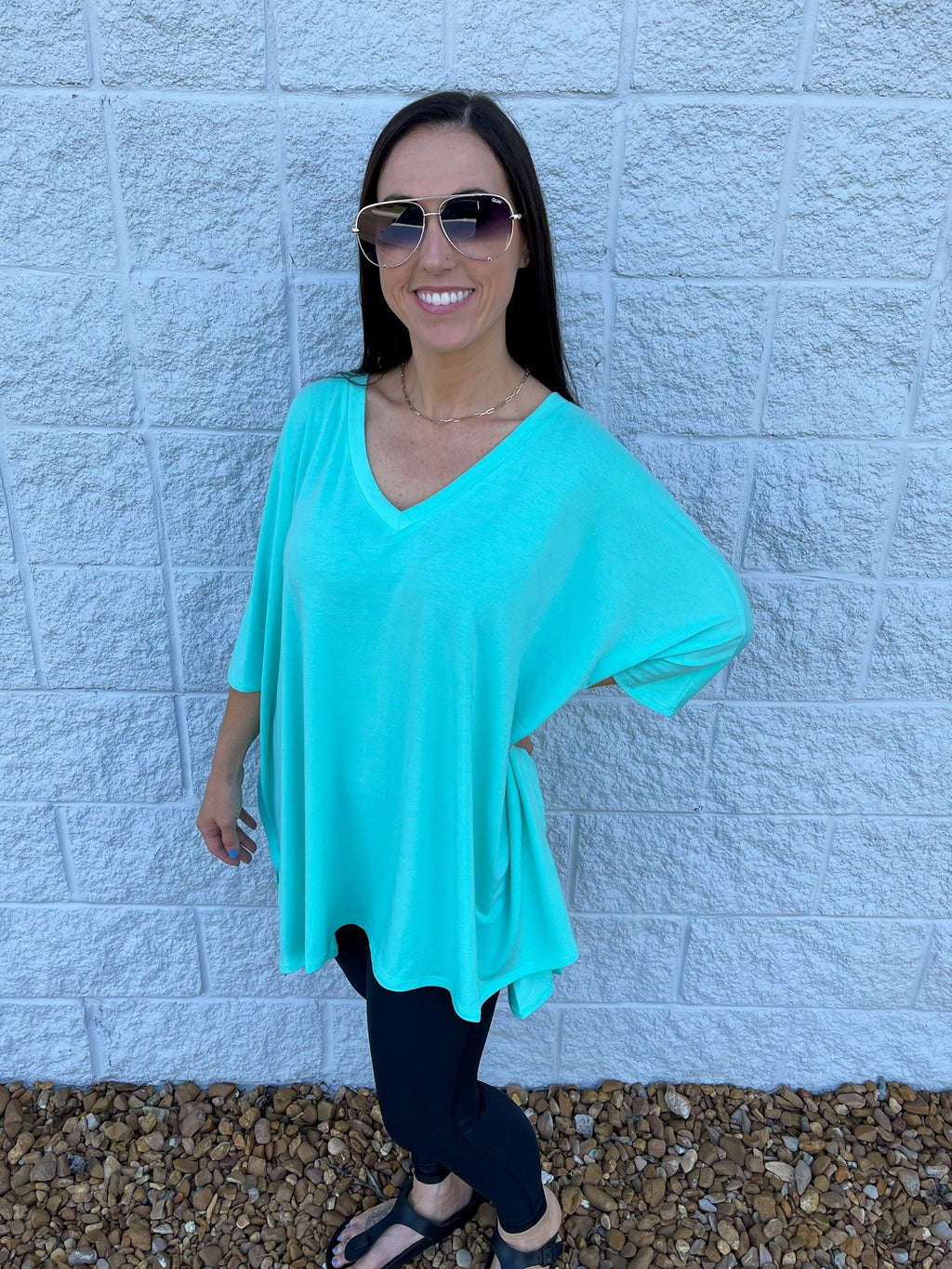 Oversized V-Neck Poncho
