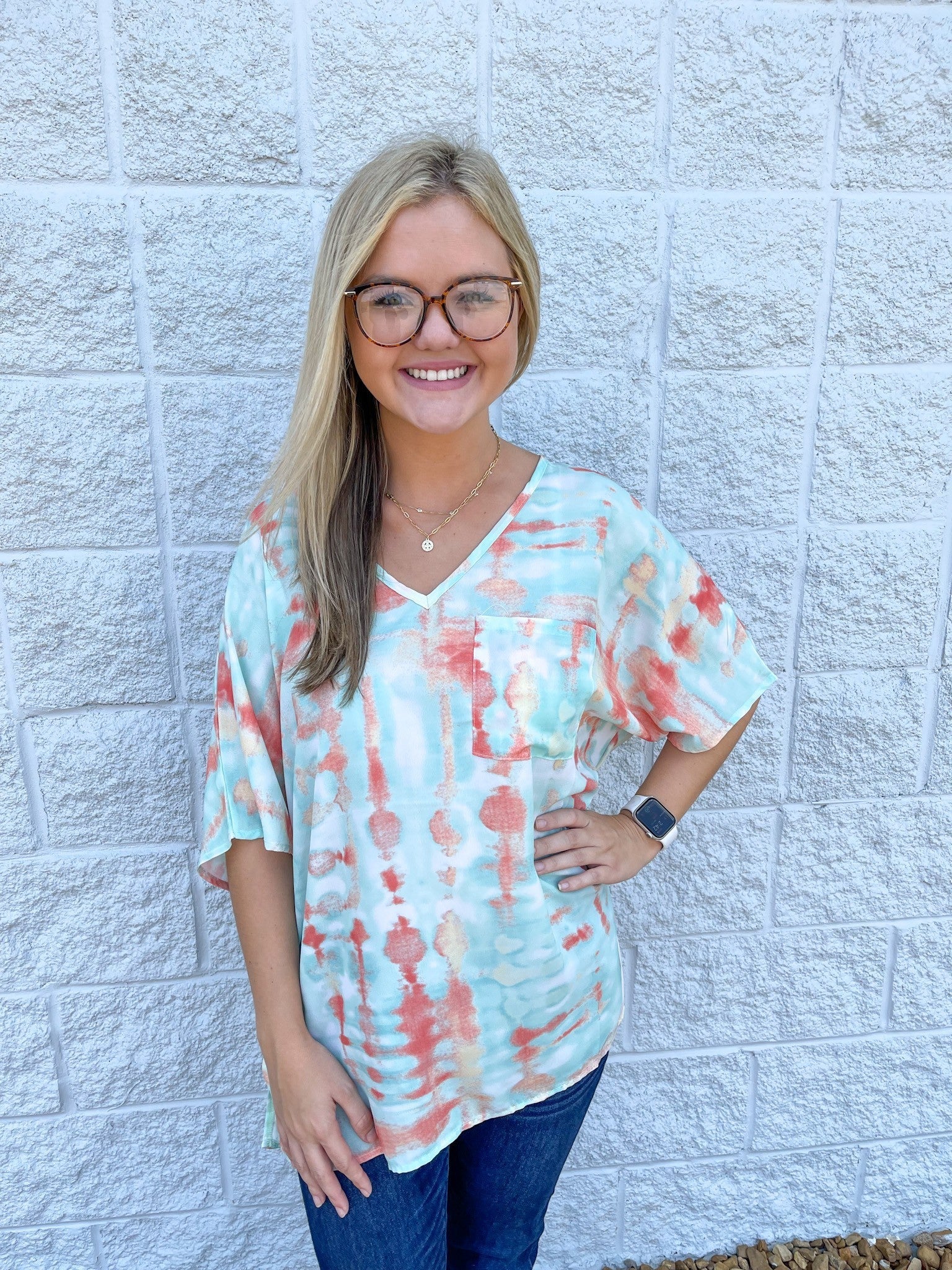 Mint Coral Top