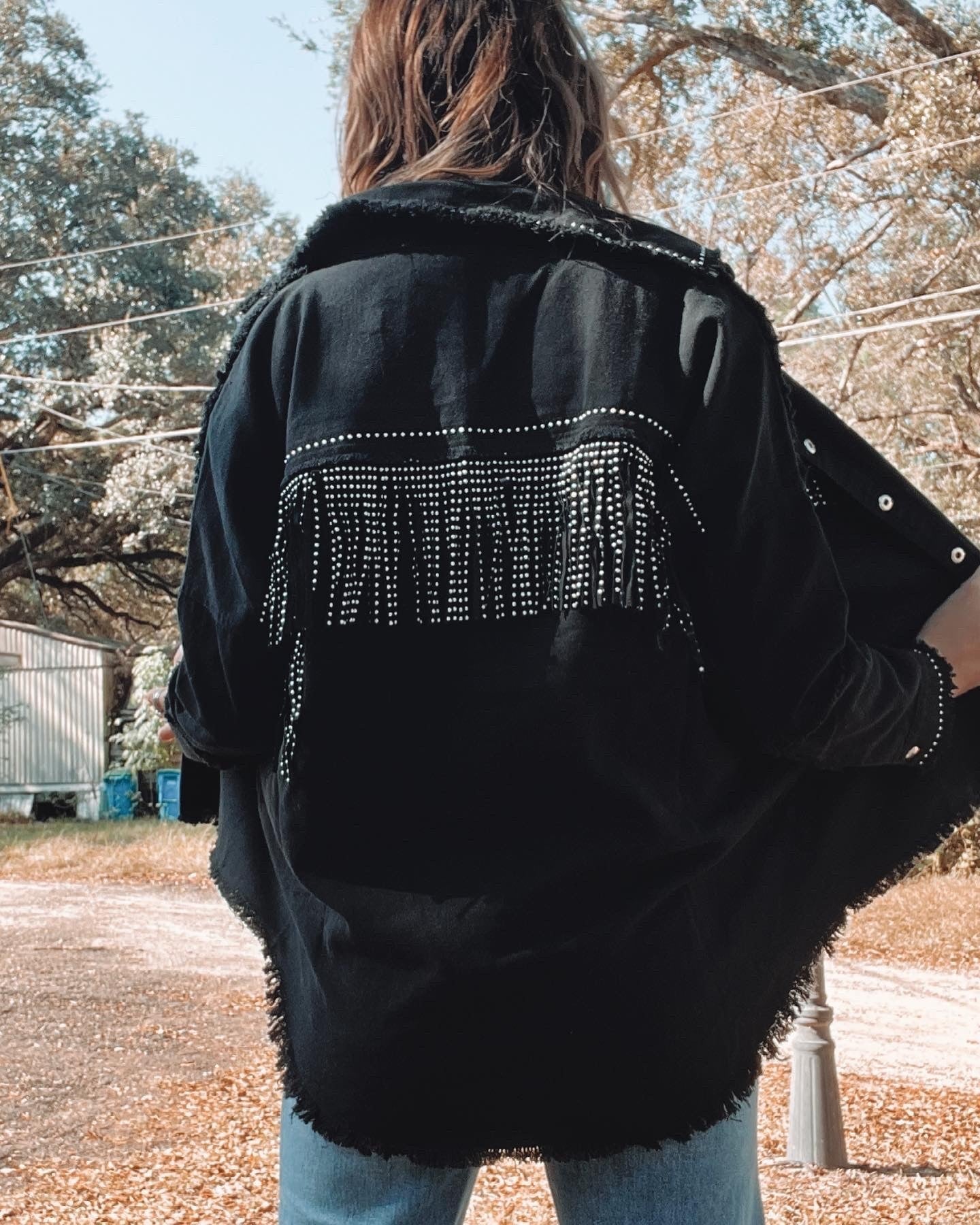 Simple Life Black Stud Light Weight Jacket