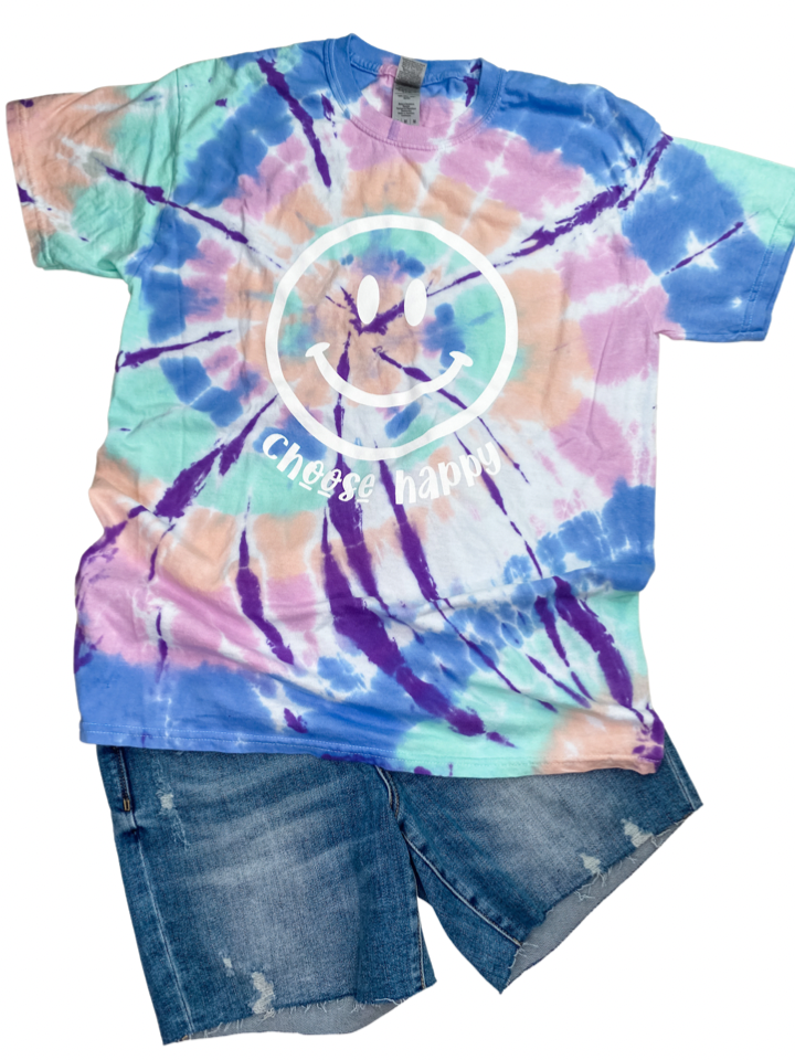 Choose Happy Tie Dye Tee