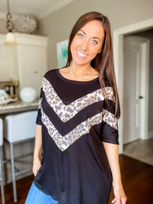 Chevron Animal Print Top