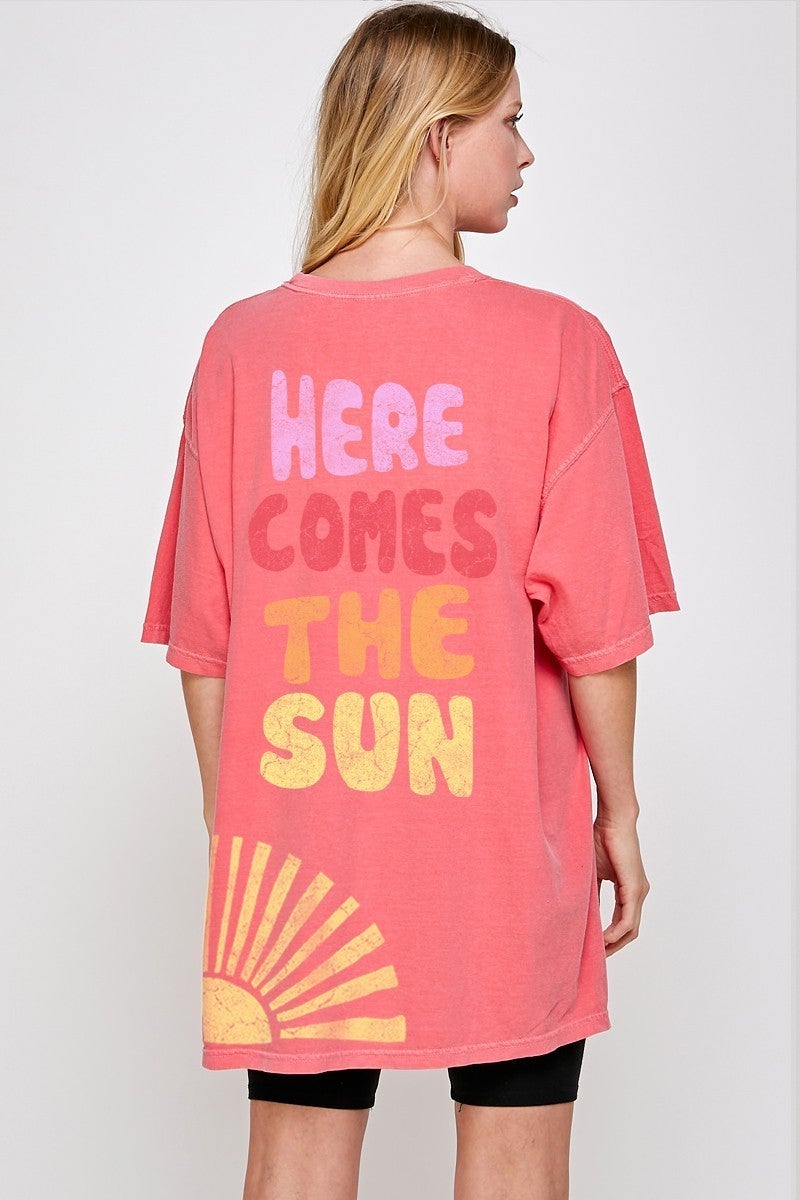 Here Comes The Sun Oversized Graphic Tee