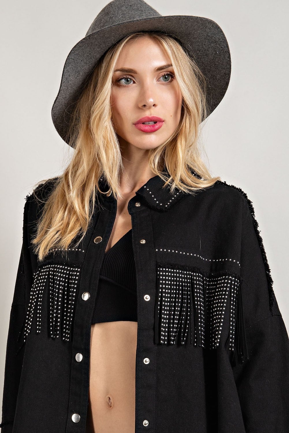 Simple Life Black Stud Light Weight Jacket
