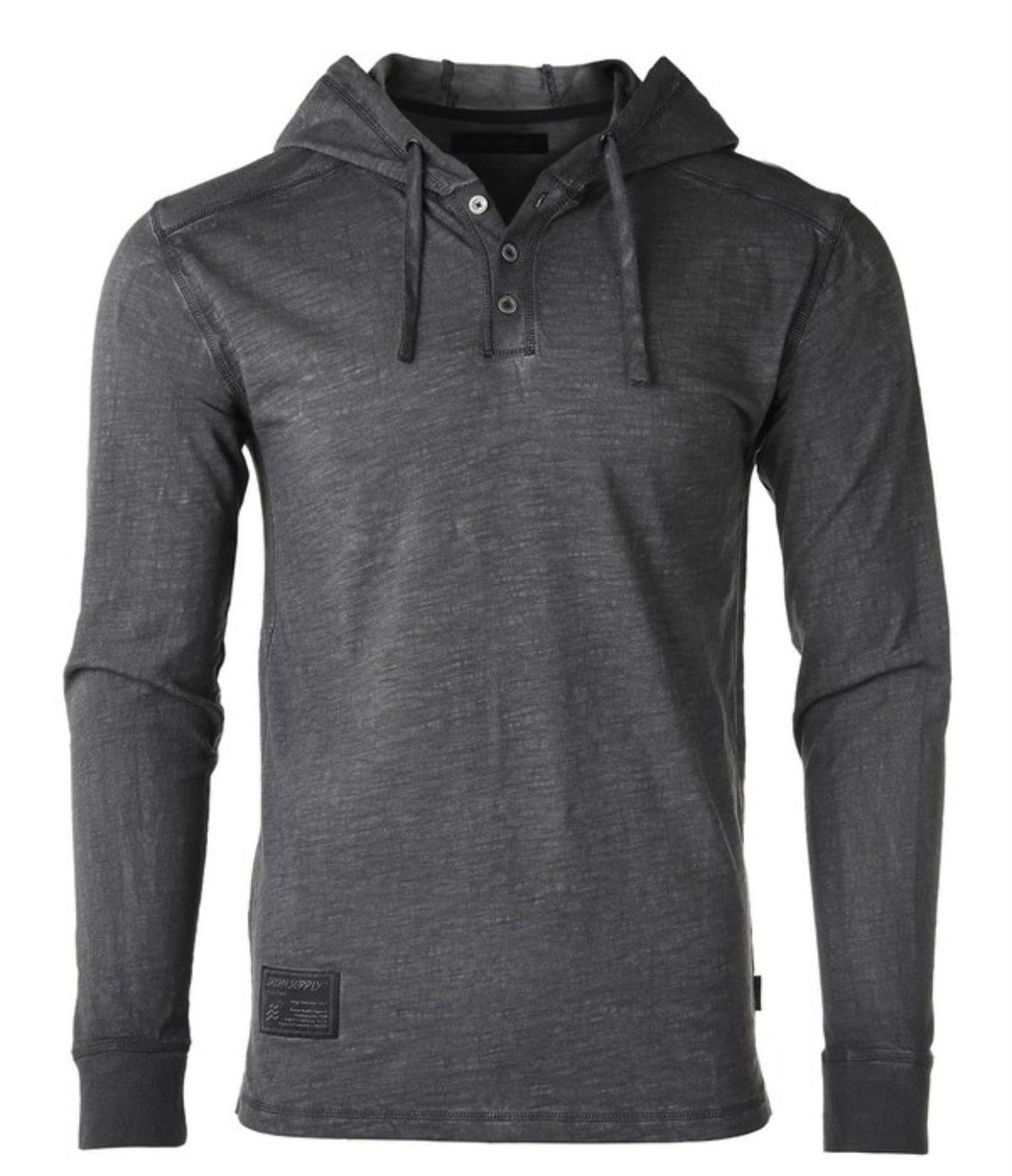 Men's Long Sleeve Lightweight Fashion Hooded Henley