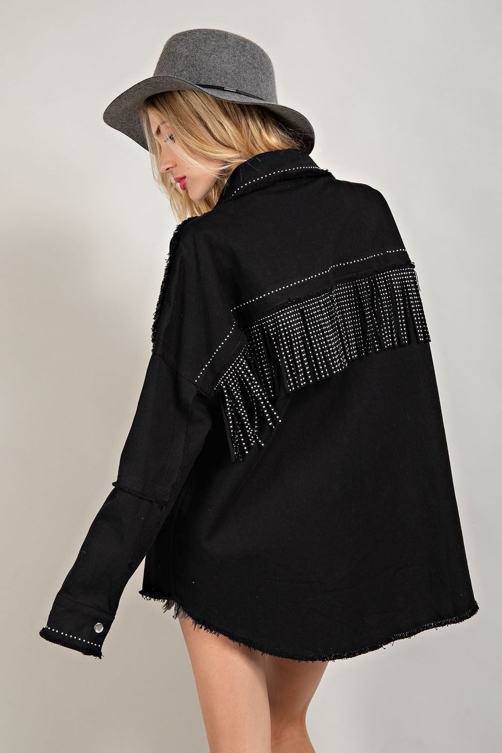 Simple Life Black Stud Light Weight Jacket