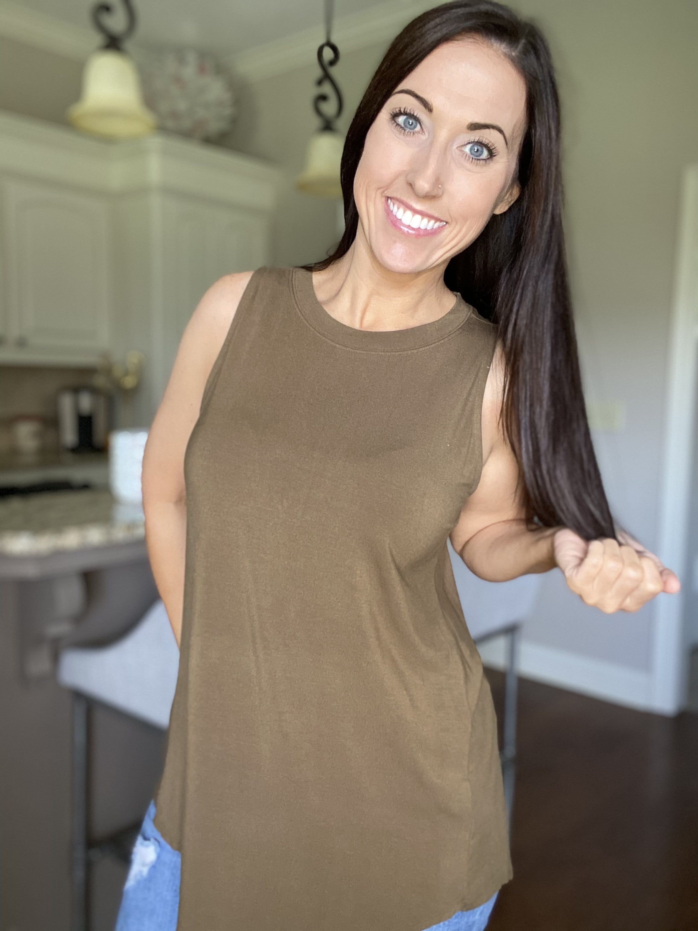 Hi Low High Neck Tank
