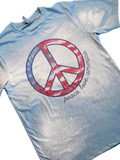 Peace. Love. America. Bleach Distressed Tee