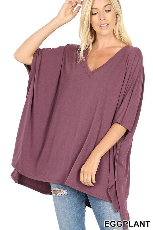 Oversized V-Neck Poncho