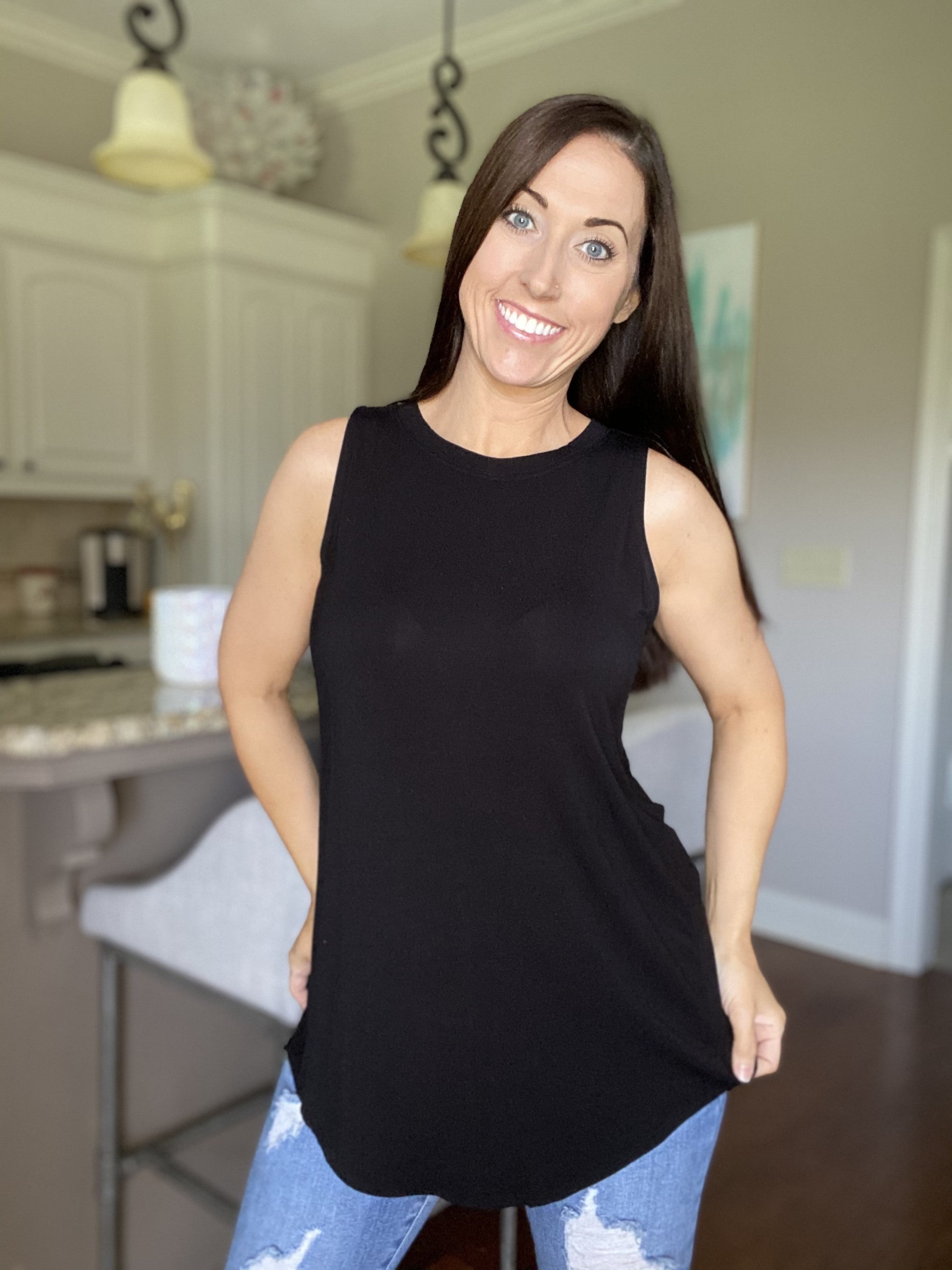 Hi Low High Neck Tank