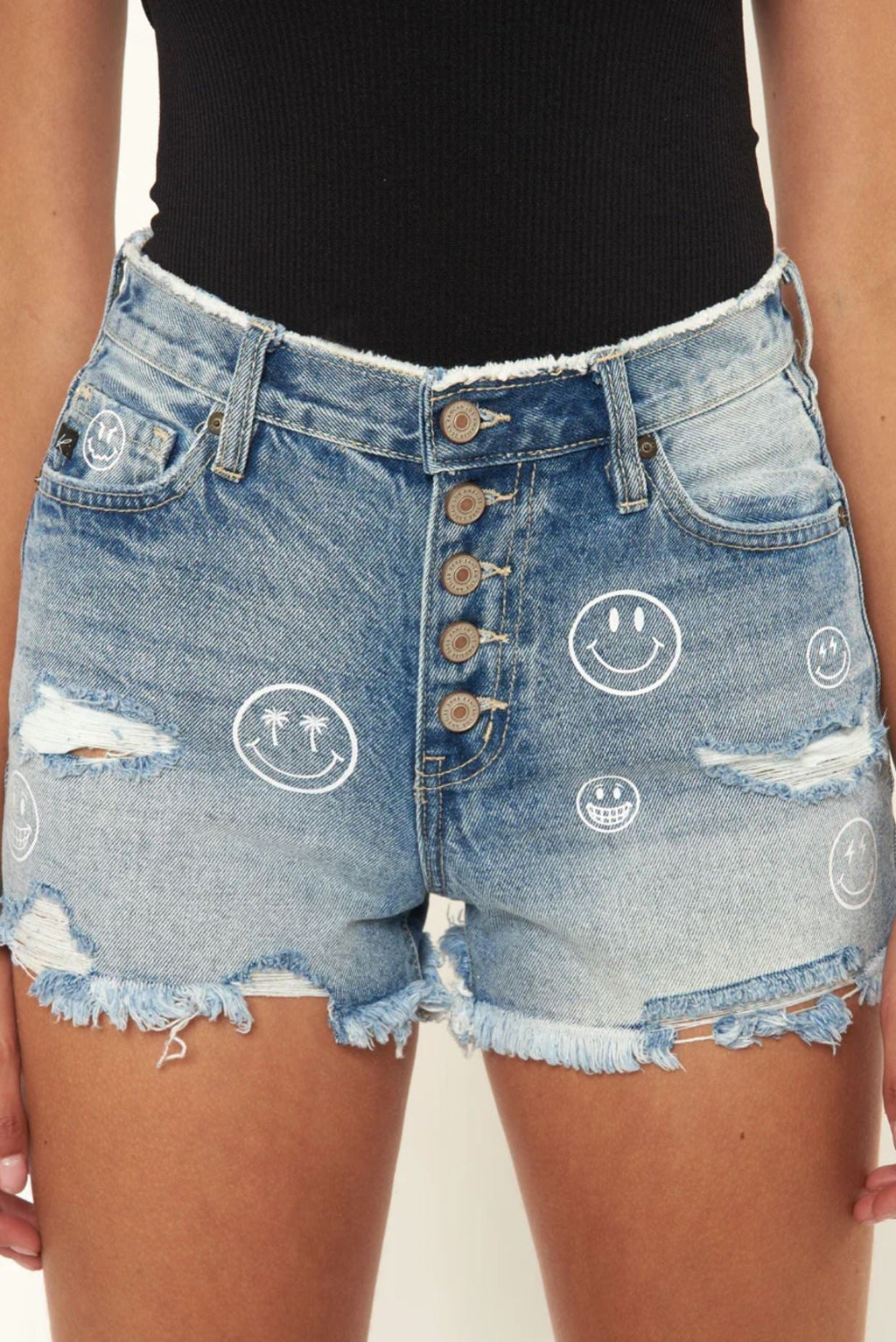 High Rise Smiley Shorts