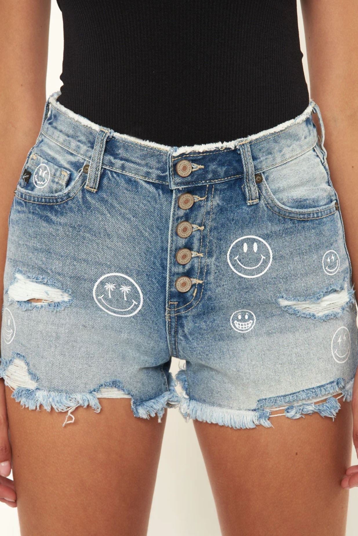 High Rise Smiley Shorts