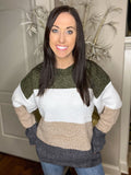 Color Block Chenille Sweater