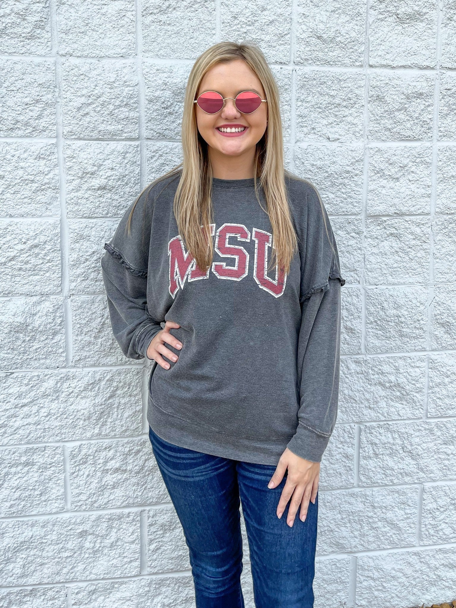 Mississippi State Acid Wash Pullover