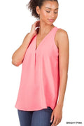 Woven V-Neck Tank