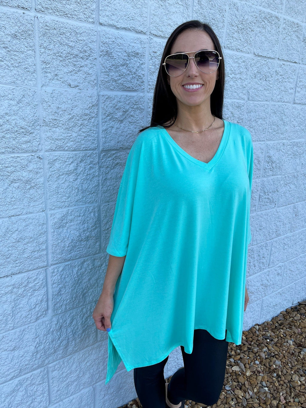 Oversized V-Neck Poncho