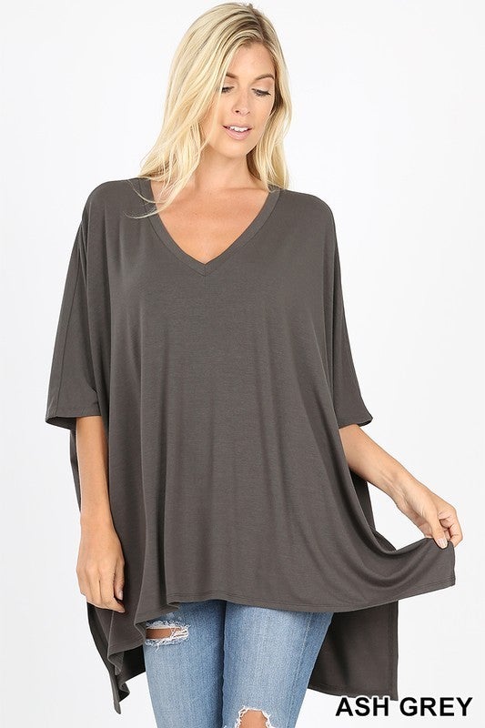 Oversized V-Neck Poncho
