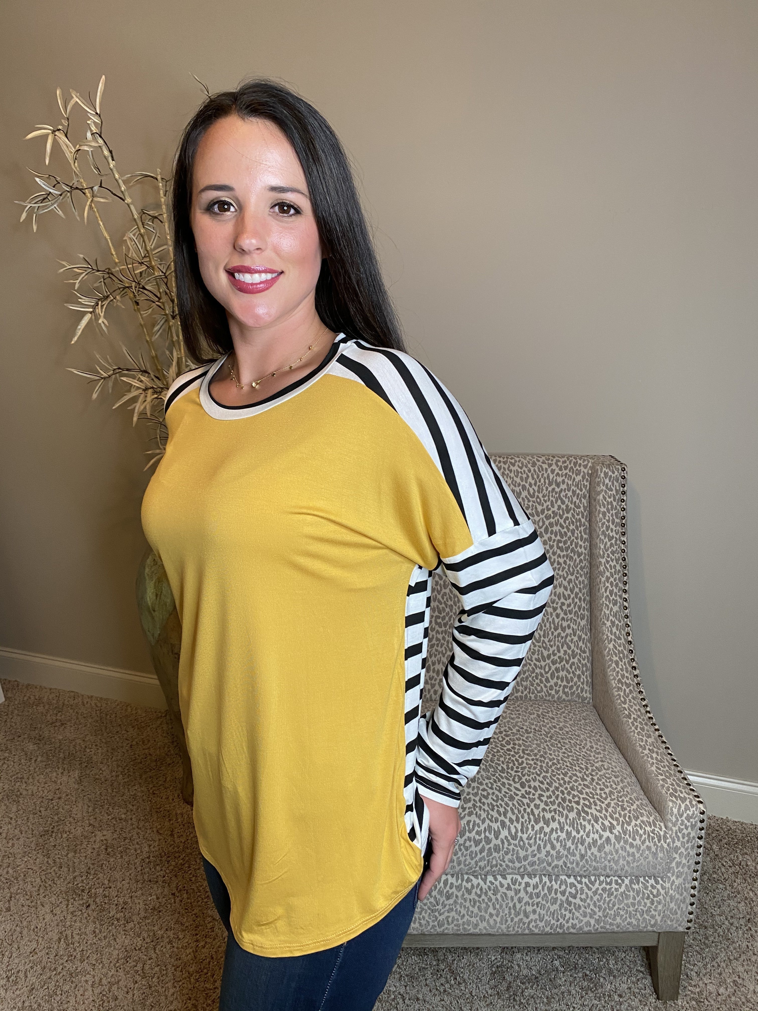 Stripe Mustard Tunic