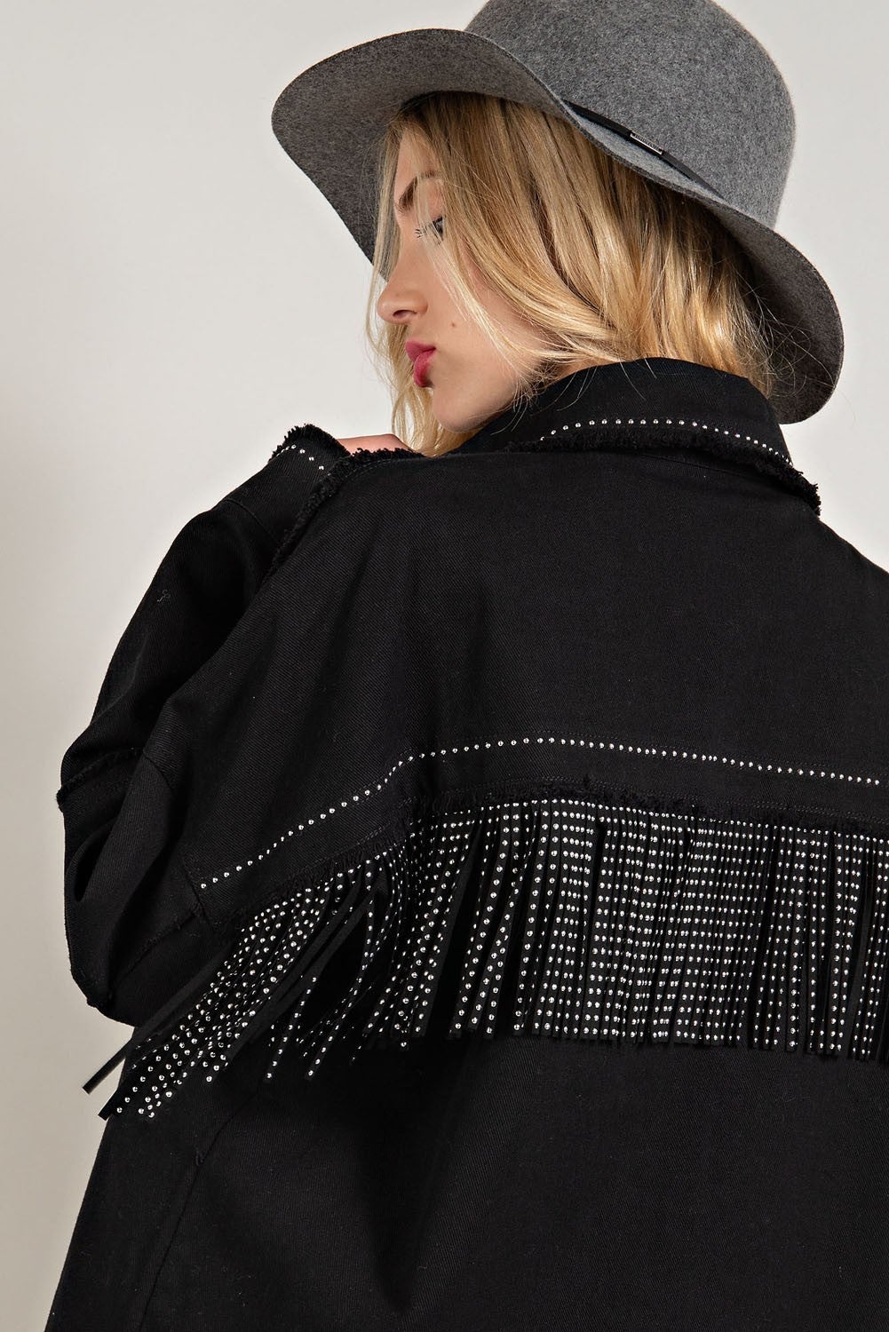 Simple Life Black Stud Light Weight Jacket