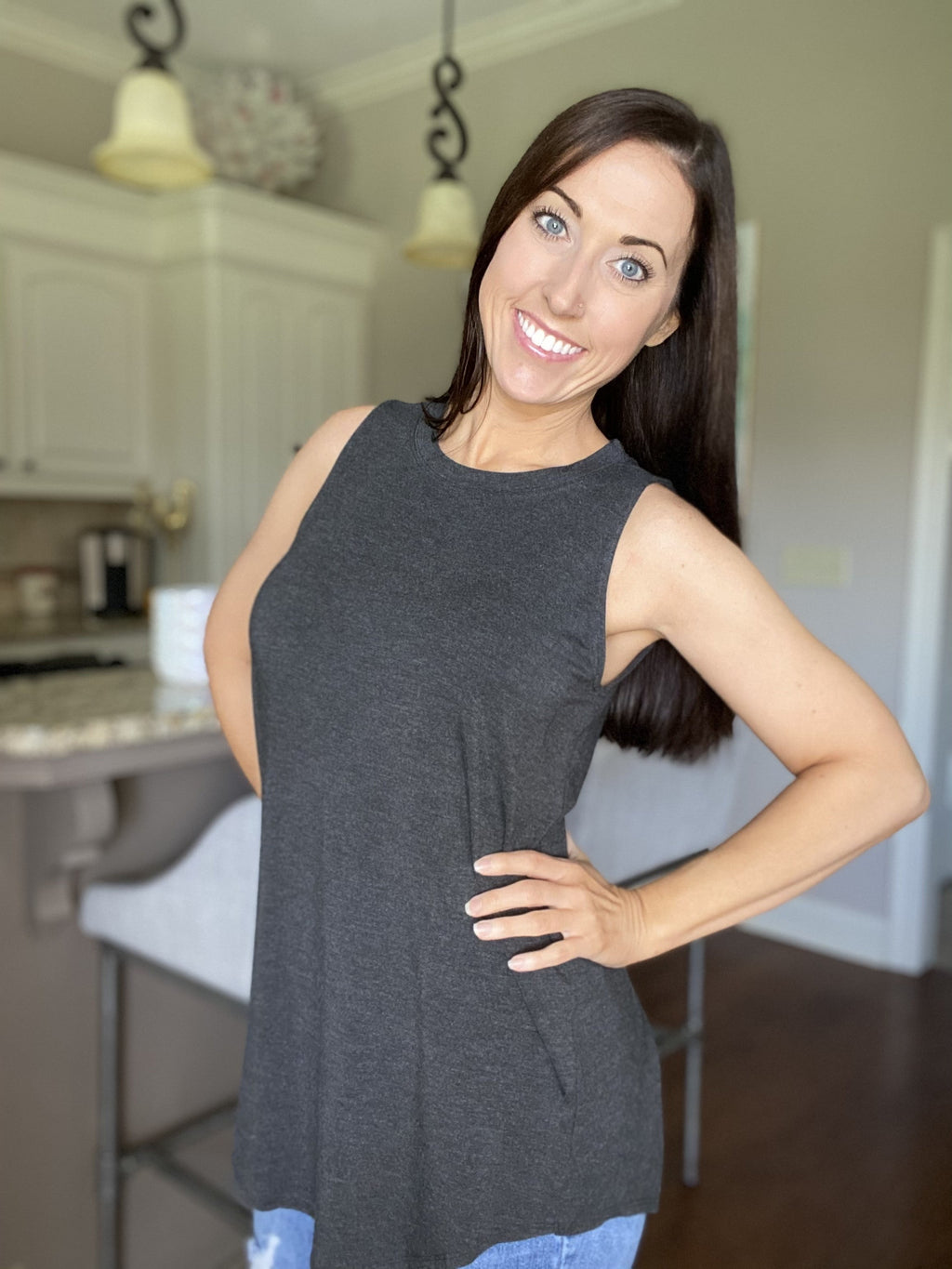 Hi Low High Neck Tank