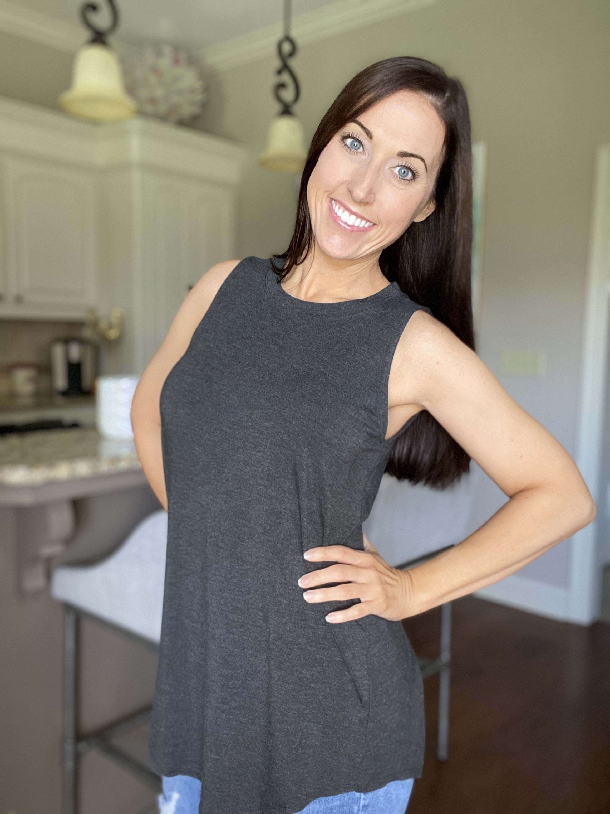 Hi Low High Neck Tank