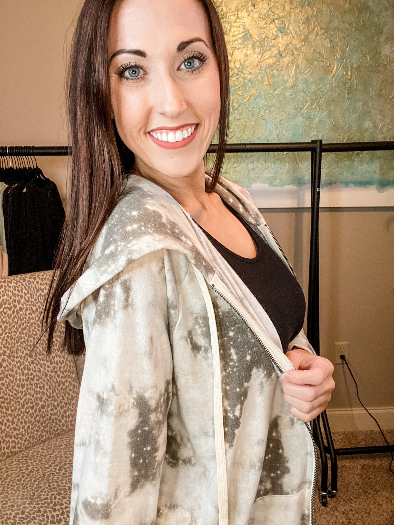 Tie Dye Zip Up Hoodie