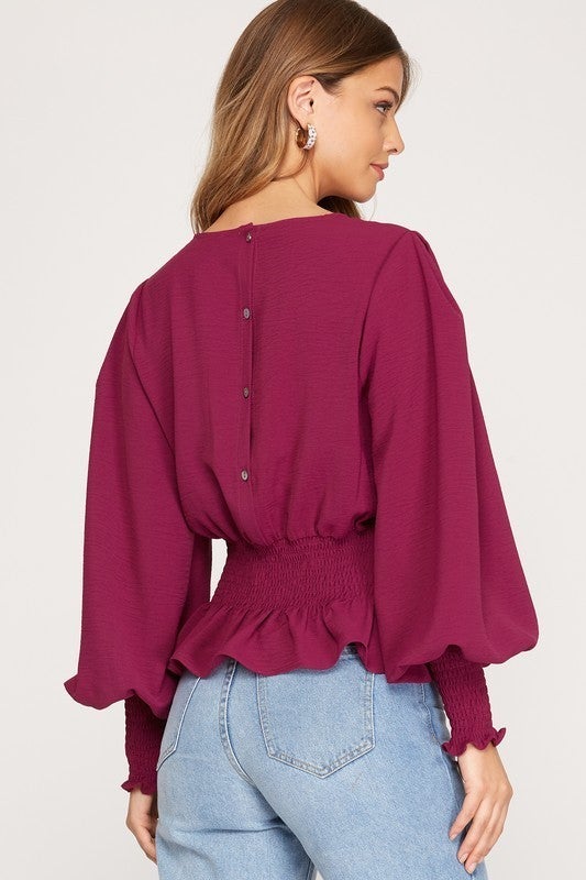 Smocked Woven Top