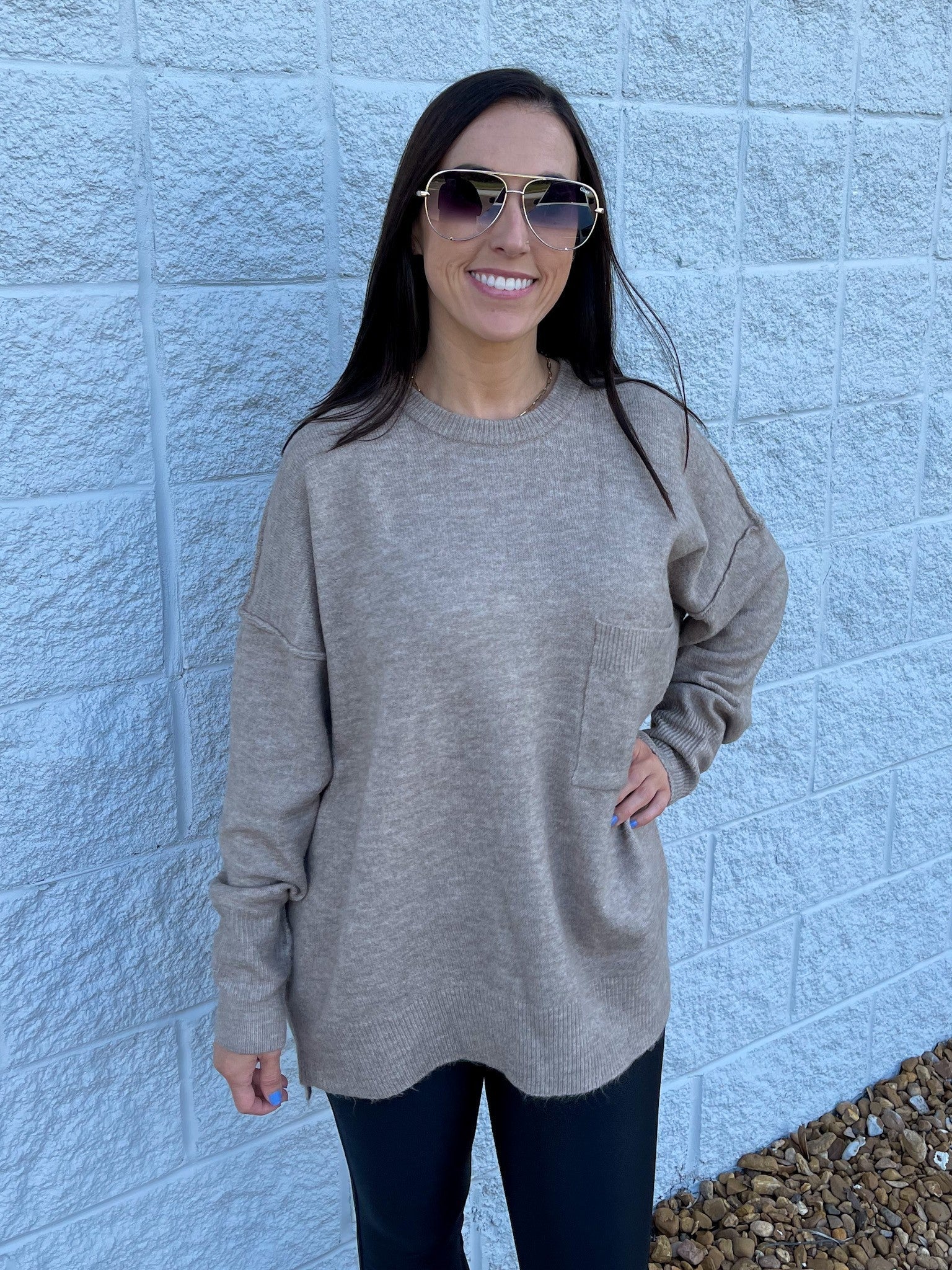 Melange Hi-Low Sweater