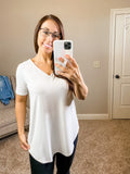 V-Neck Round Hem Basic