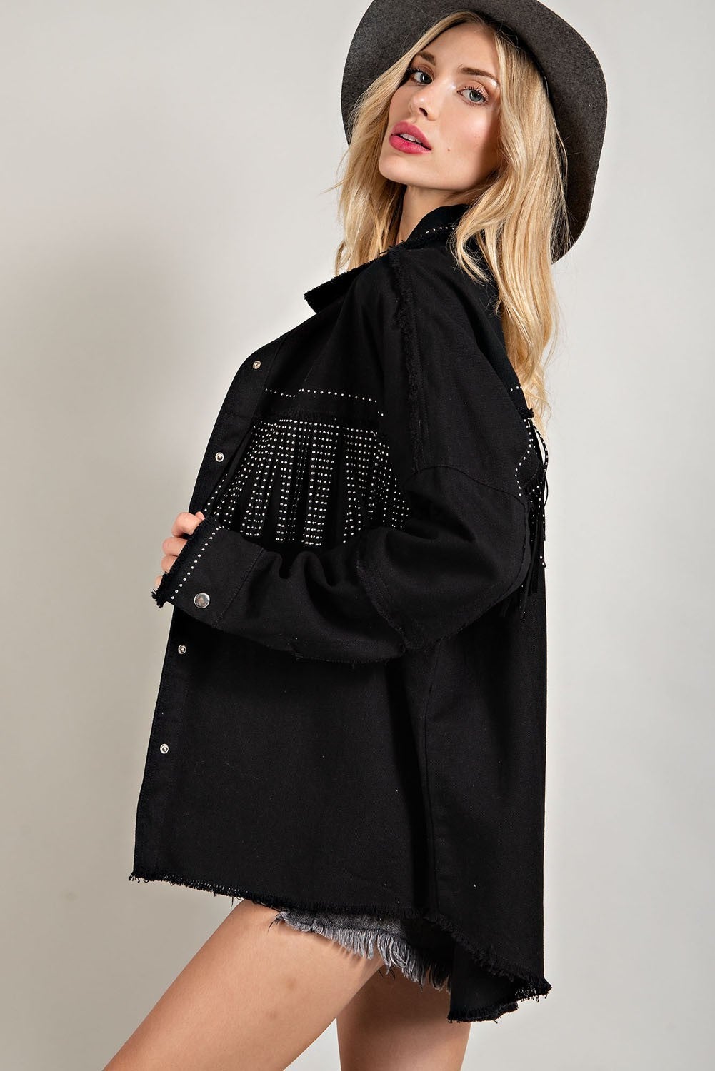 Simple Life Black Stud Light Weight Jacket