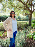 Multi Beige Fuzzy Cardigan