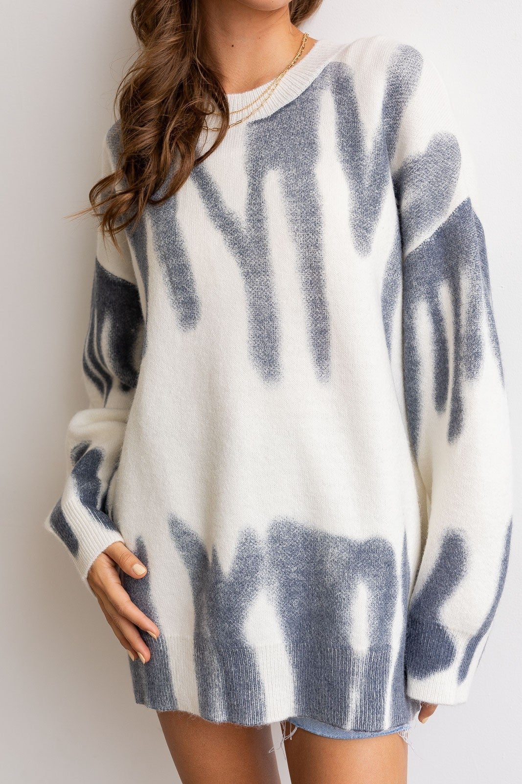 Spray Print Sweater