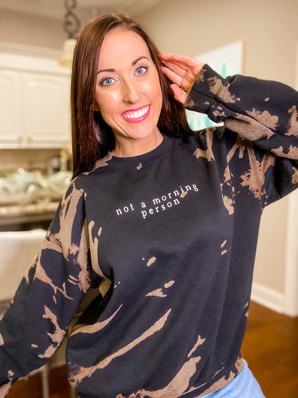 Not A Morning Person Bleached Sweatshirt