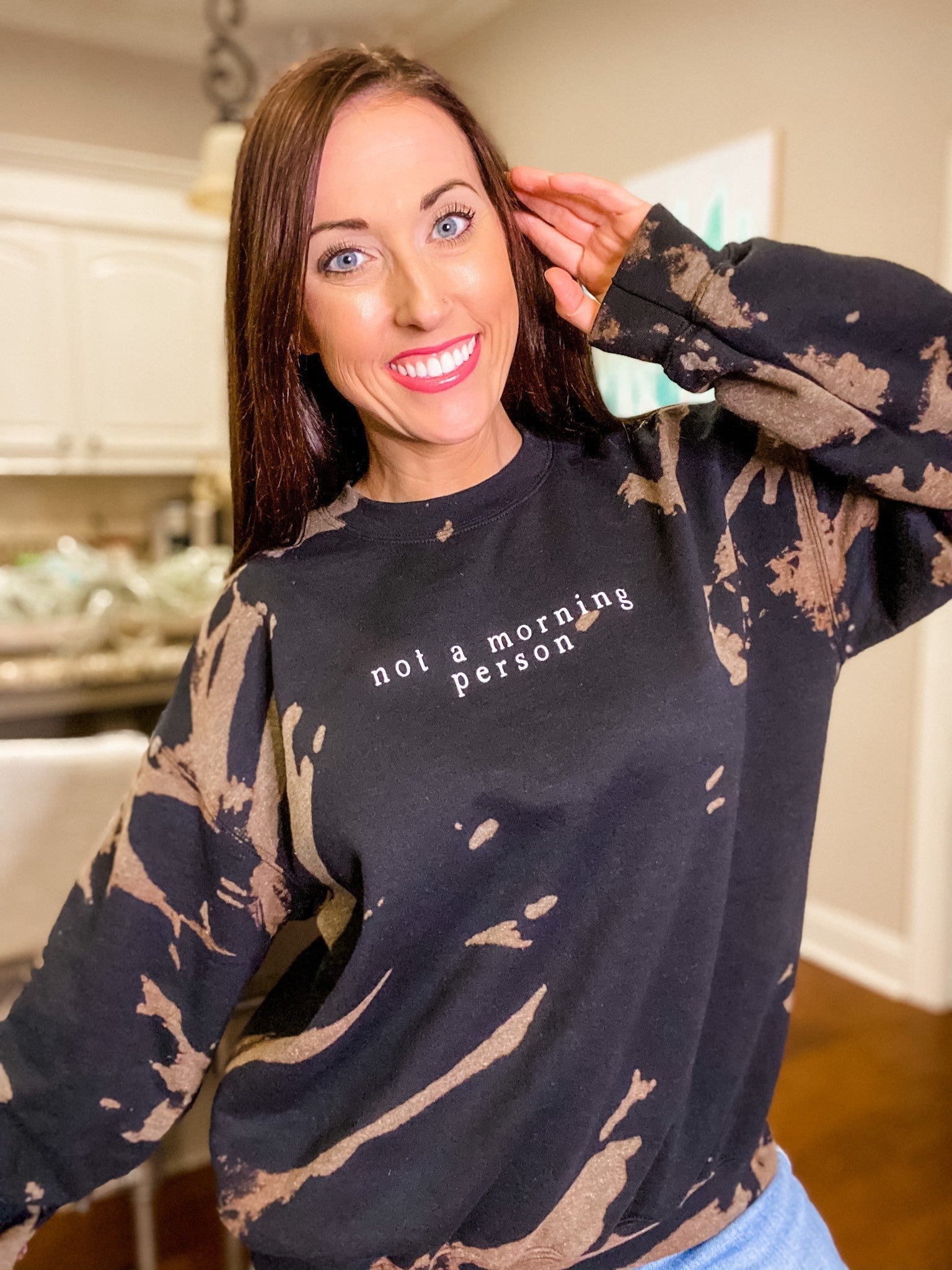 Not A Morning Person Bleached Sweatshirt