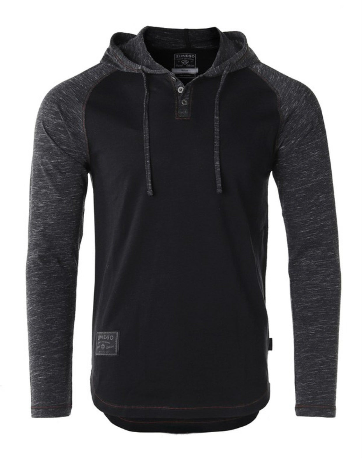 Men's Contrast Long Sleeve Hoodie T-Shirt