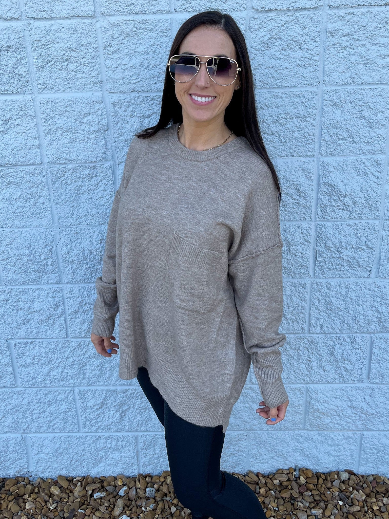 Melange Hi-Low Sweater