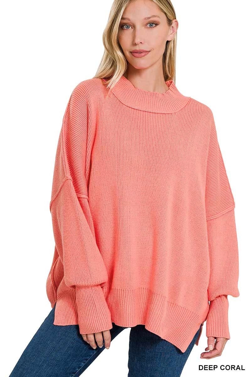 Side Slit Oversized Sweater