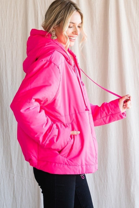 Drawstring Puffer Jacket