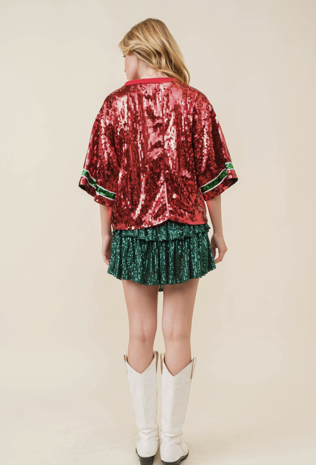 Christmas Tree Sequin Top