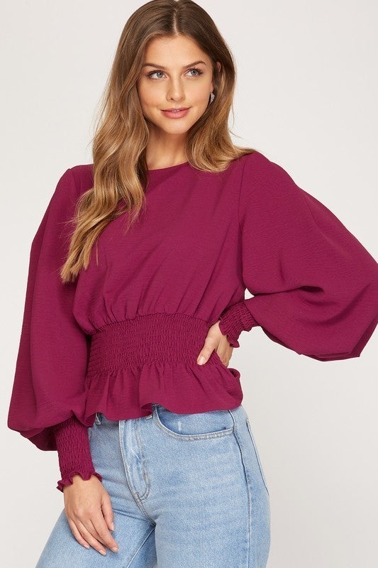 Smocked Woven Top
